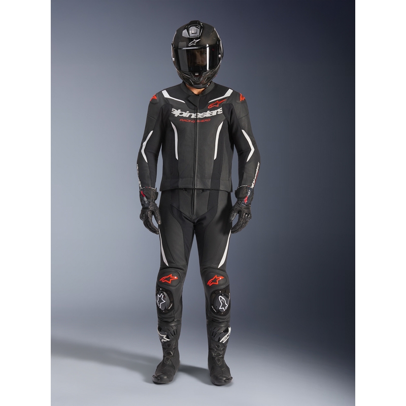 Alpinestars GP Force V2 kaheosaline nahkkombinesoon must-valge-fluopunane