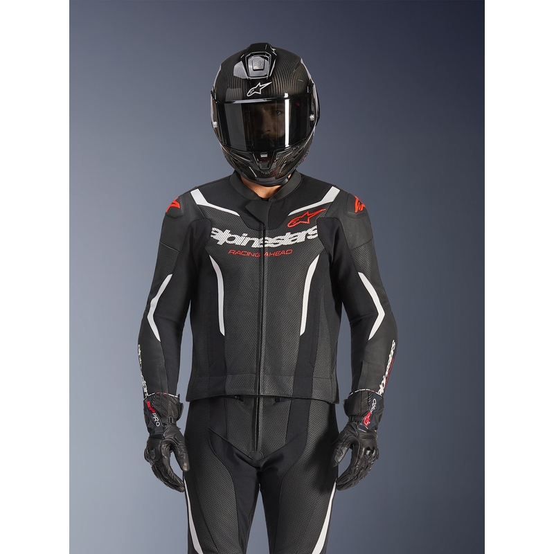 Alpinestars GP Force V2 kaheosaline nahkkombinesoon must-valge-fluopunane