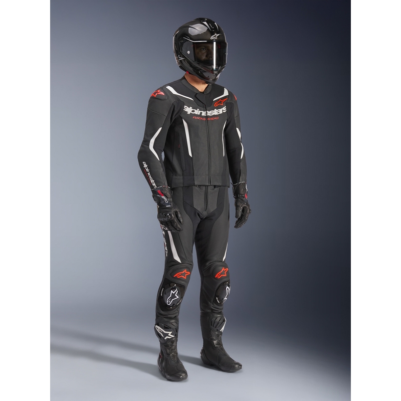 Alpinestars GP Force V2 kaheosaline nahkkombinesoon must-valge-fluopunane