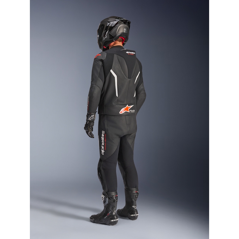 Alpinestars GP Force V2 kaheosaline nahkkombinesoon must-valge-fluopunane