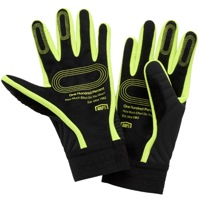 Motokrossi kindad 100% - USA BRISKER EXTREME fluokollane-must