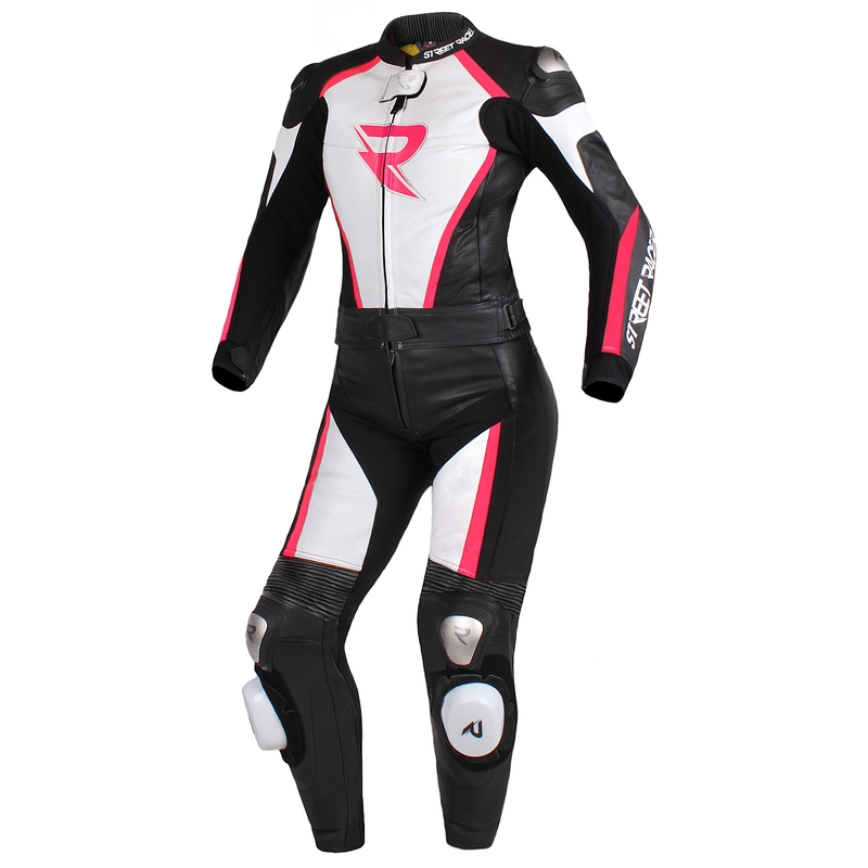 Naiste Jumpsuit Street Racer Kiara must-valge-fluo roosa allahindlus