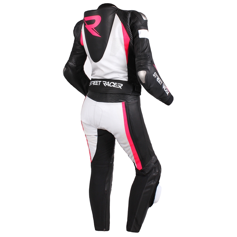 Naiste Jumpsuit Street Racer Kiara must-valge-fluo roosa allahindlus