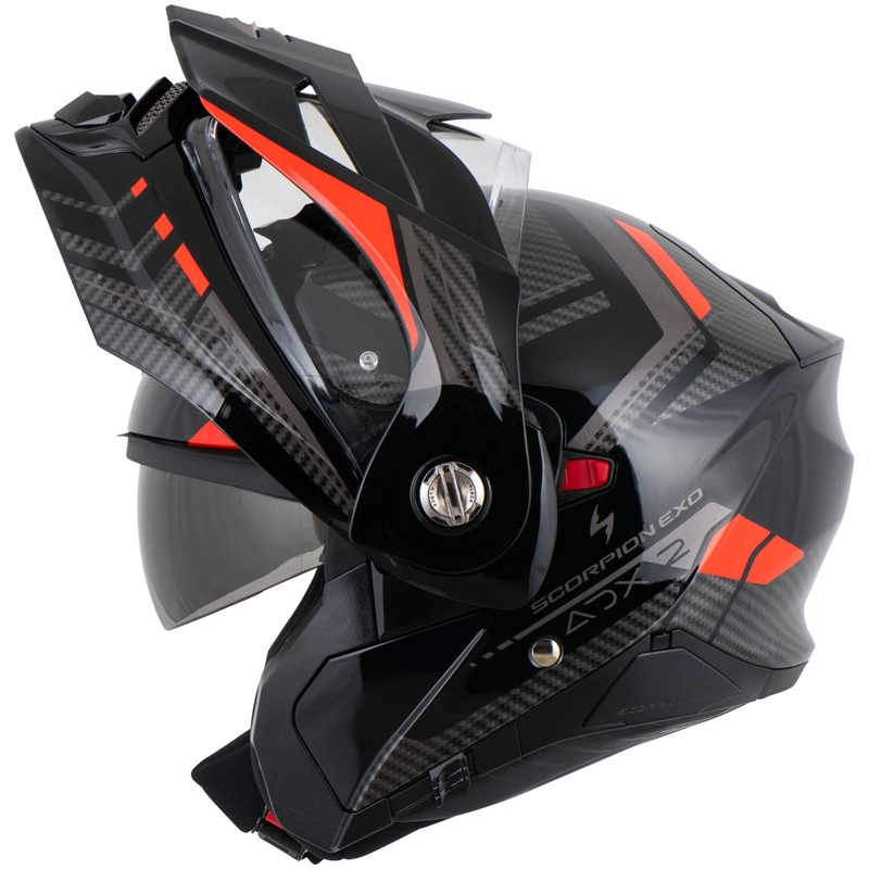 Scorpion ADX-2 LEWIS ülespööratav mootorrattakiiver must-punane