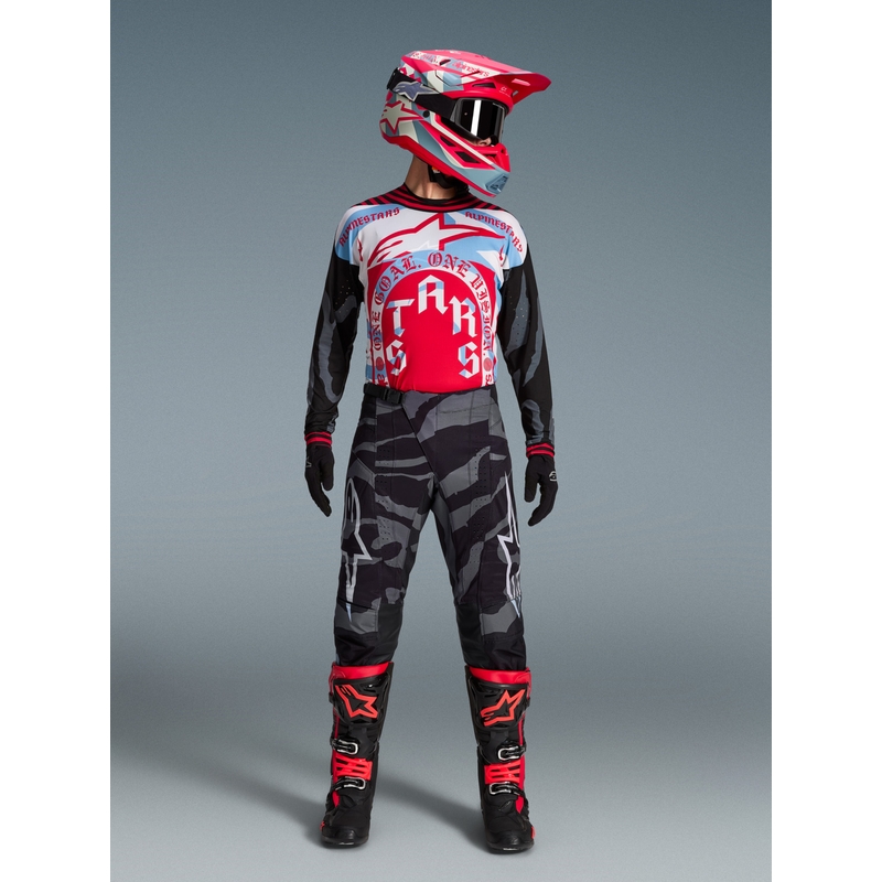Alpinestars Techstar Limited Edition Beast Coast motokrossipüksid hall-must-oranžid