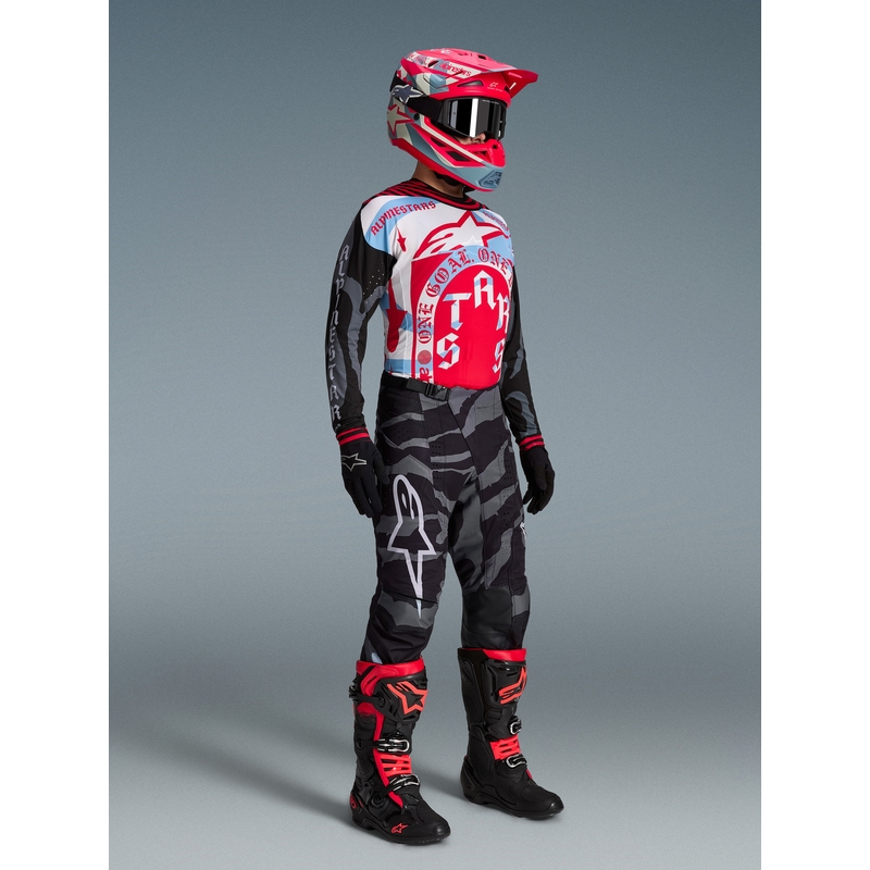Alpinestars Techstar Limited Edition Beast Coast motokrossipüksid hall-must-oranžid