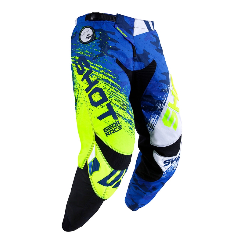 Motokrosové kalhoty Shot CONTACT Counter modro-fluo žluté