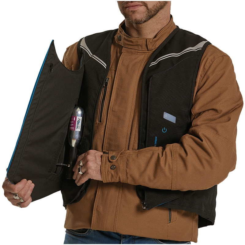 Helite Double Turtle Hivis turvapadjaga vest roheline-kollane