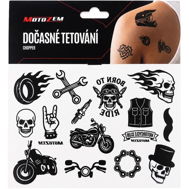 MotoZem Chopper ajutine tätoveering