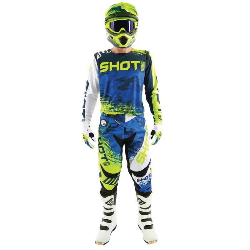 Motokrosový dres Shot CONTACT Counter modro-fluo žlutý
