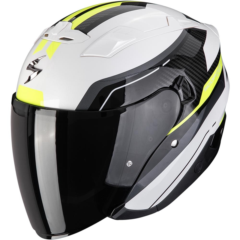 Avatud mootorratta kiiver Scorpion EXO-230 Hipe valge-must-fluo kollane