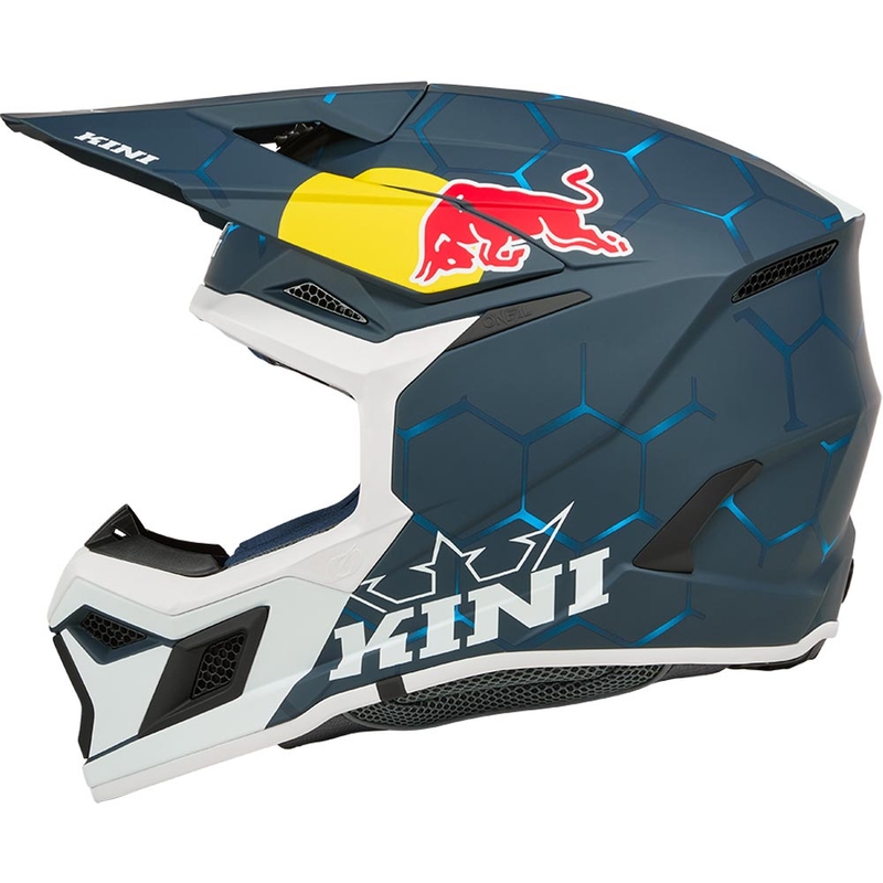 Laste motokrossikiiver KINI Red Bull MX3 1.0 sini-valge