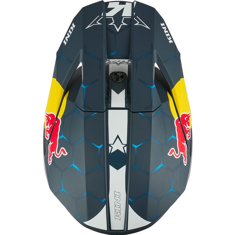 Laste motokrossikiiver KINI Red Bull MX3 1.0 sini-valge