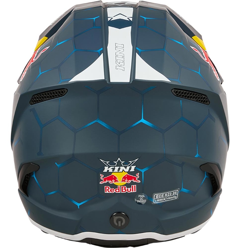 Laste motokrossikiiver KINI Red Bull MX3 1.0 sini-valge