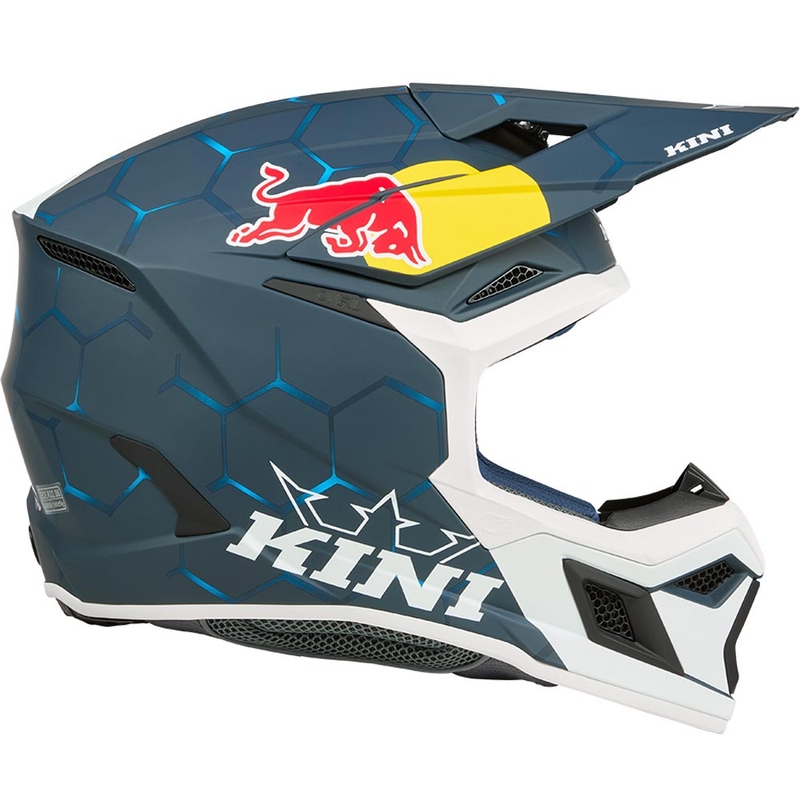 Laste motokrossikiiver KINI Red Bull MX3 1.0 sini-valge