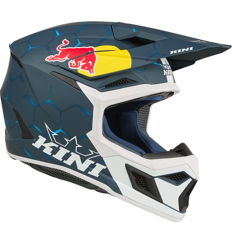 Laste motokrossikiiver KINI Red Bull MX3 1.0 sini-valge
