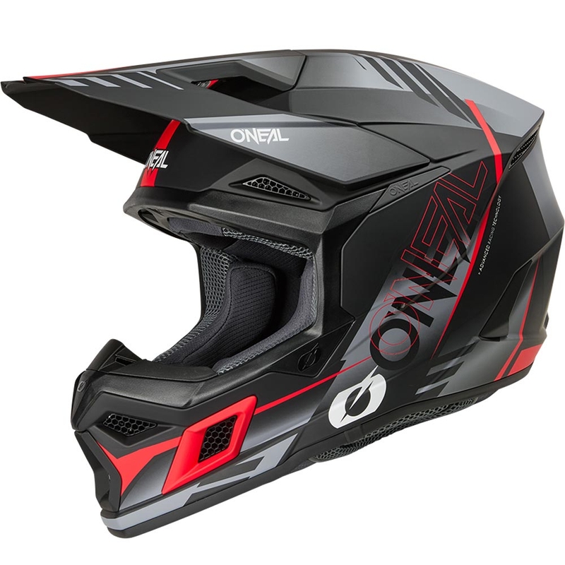 Motokrossi kiiver O'Neal 3SRS Haze matt must-hall-punane