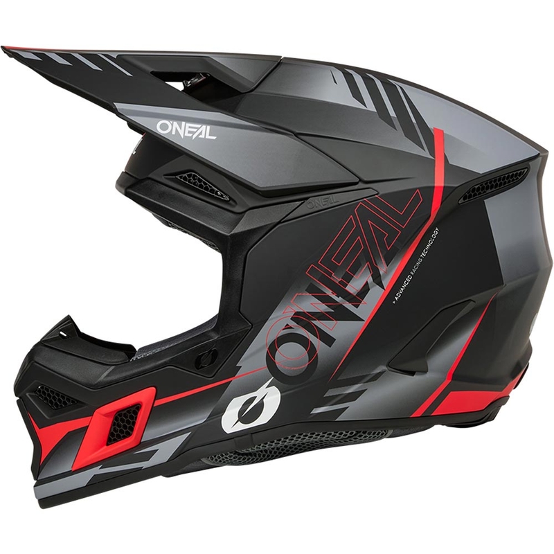 Motokrossi kiiver O'Neal 3SRS Haze matt must-hall-punane