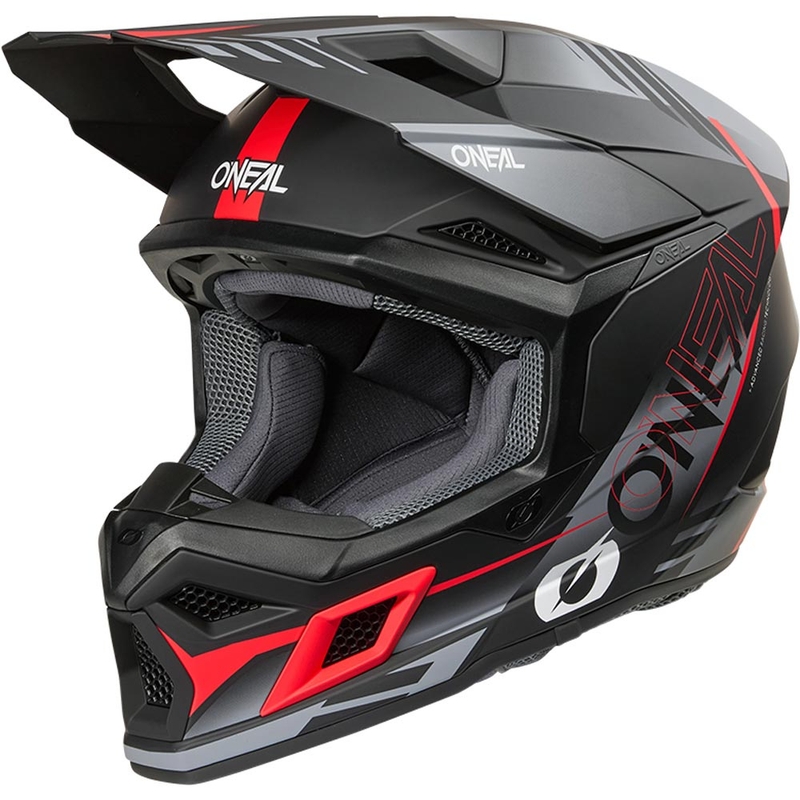 Motokrossi kiiver O'Neal 3SRS Haze matt must-hall-punane