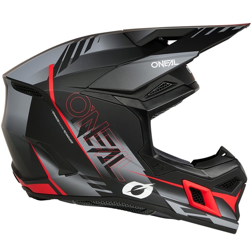 Motokrossi kiiver O'Neal 3SRS Haze matt must-hall-punane