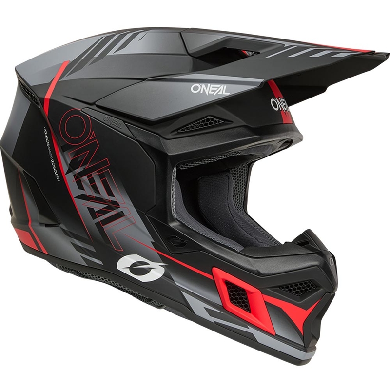 Motokrossi kiiver O'Neal 3SRS Haze matt must-hall-punane
