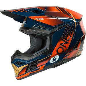 Motokrossi kiiver O'Neal 3SRS Haze sinine-oranž-kuldne