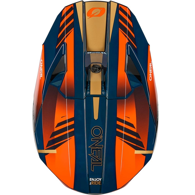 Motokrossi kiiver O'Neal 3SRS Haze sinine-oranž-kuldne