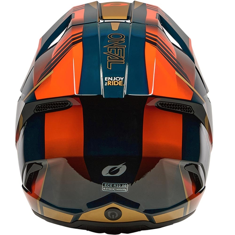Motokrossi kiiver O'Neal 3SRS Haze sinine-oranž-kuldne
