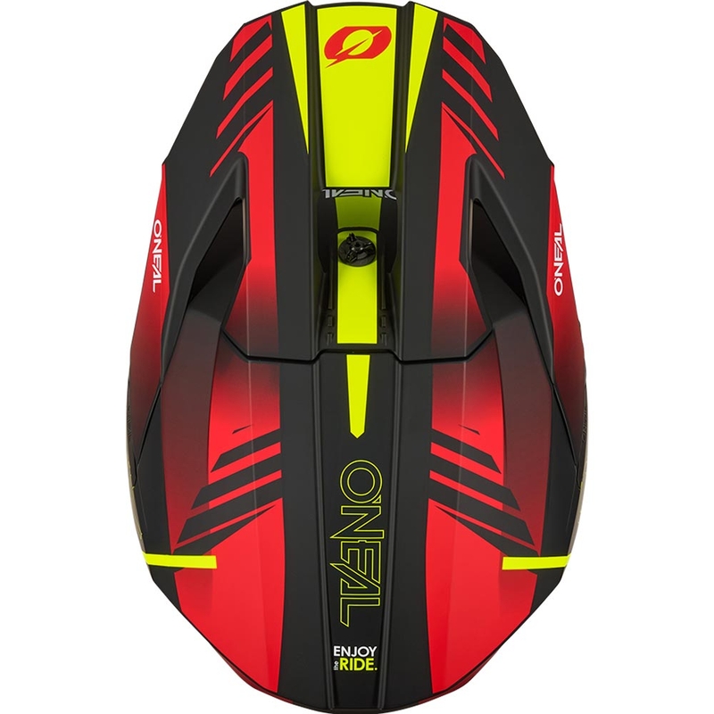 Motokrossi kiiver O´Neal 3SRS Haze matt must-punane-fluorestseeriv kollane