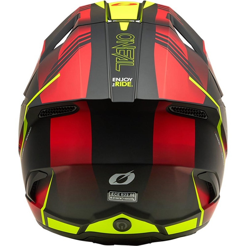 Motokrossi kiiver O´Neal 3SRS Haze matt must-punane-fluorestseeriv kollane