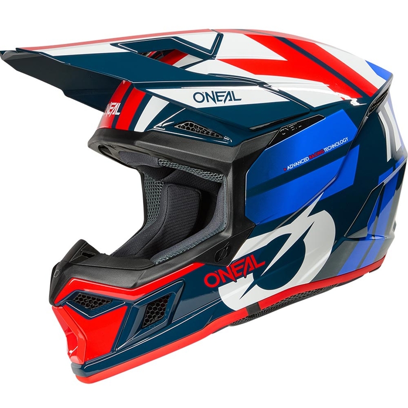 Motokrossi kiiver O´Neal 3SRS Ride sinine-valge-punane
