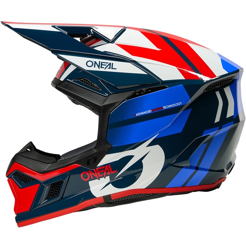 Motokrossi kiiver O´Neal 3SRS Ride sinine-valge-punane