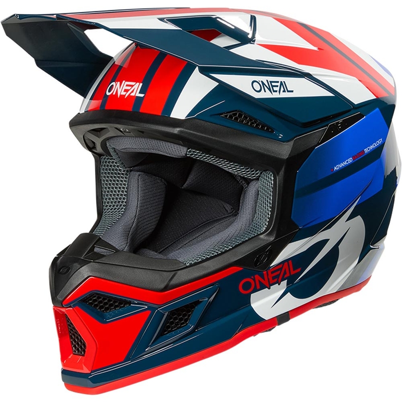 Motokrossi kiiver O´Neal 3SRS Ride sinine-valge-punane