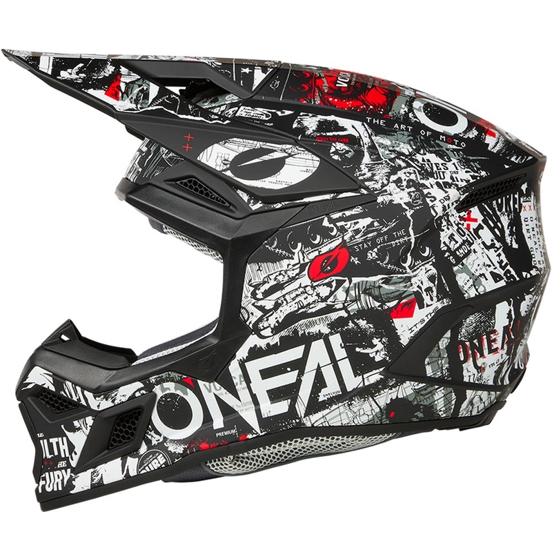 Motokrossi kiiver O´Neal 3SRS Attack matt must-valge