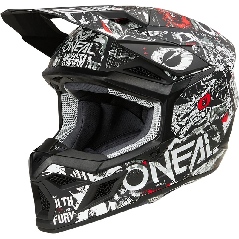 Motokrossi kiiver O´Neal 3SRS Attack matt must-valge