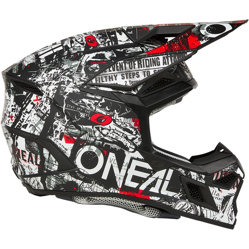 Motokrossi kiiver O´Neal 3SRS Attack matt must-valge