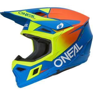 Motokrossi kiiver O´Neal 3SRS Solid matt sinine-fluorestseeriv kollane