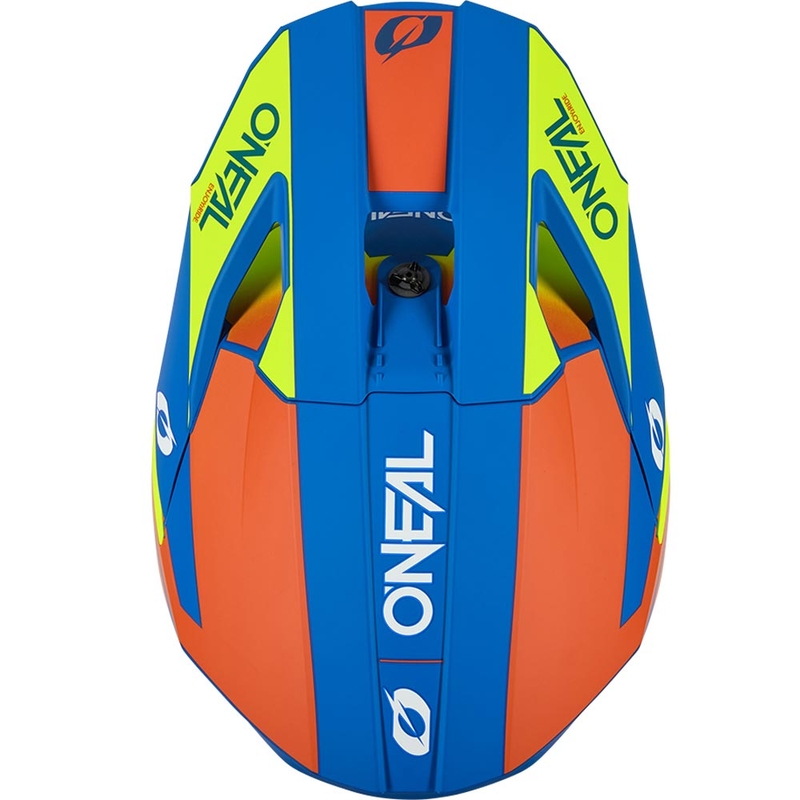 Motokrossi kiiver O´Neal 3SRS Solid matt sinine-fluorestseeriv kollane