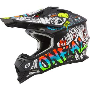 Motokrossi kiiver O´Neal 2SRS Rancid matt must-valge