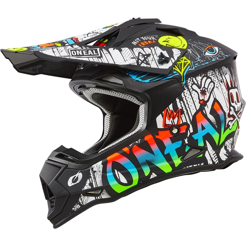 Motokrossi kiiver O´Neal 2SRS Rancid matt must-valge