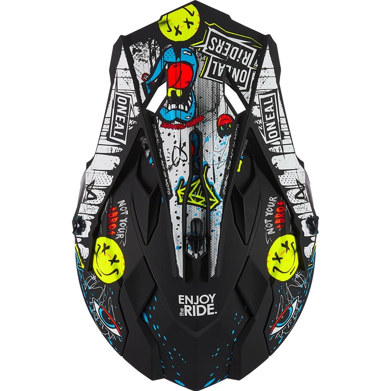 Motokrossi kiiver O´Neal 2SRS Rancid matt must-valge