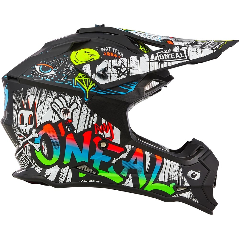 Motokrossi kiiver O´Neal 2SRS Rancid matt must-valge
