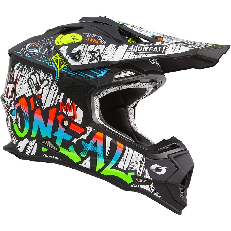 Motokrossi kiiver O´Neal 2SRS Rancid matt must-valge
