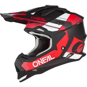 Motokrossi kiiver O´Neal 2SRS Spyde matt must-punane-valge