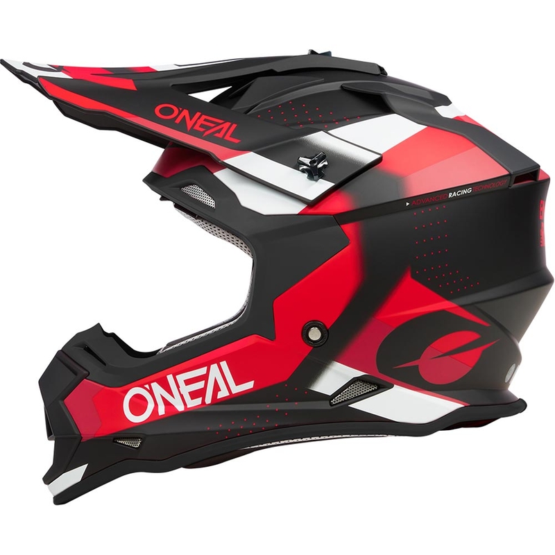 Motokrossi kiiver O´Neal 2SRS Spyde matt must-punane-valge