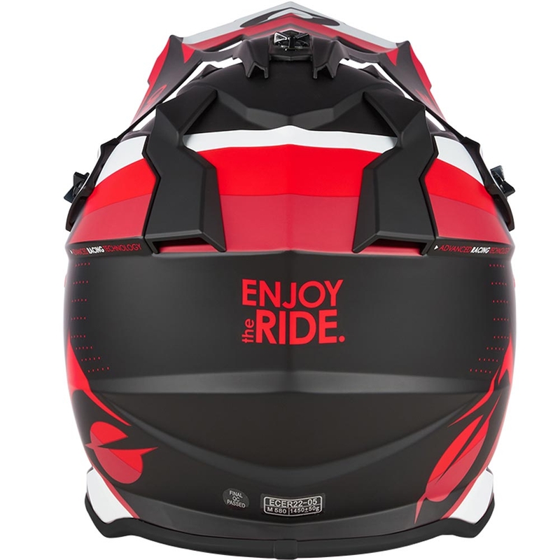 Motokrossi kiiver O´Neal 2SRS Spyde matt must-punane-valge