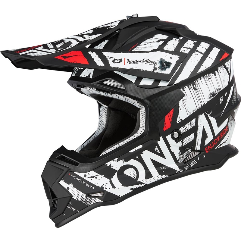 O´Neal 2SRS Glitch motokrossikiiver must-valge