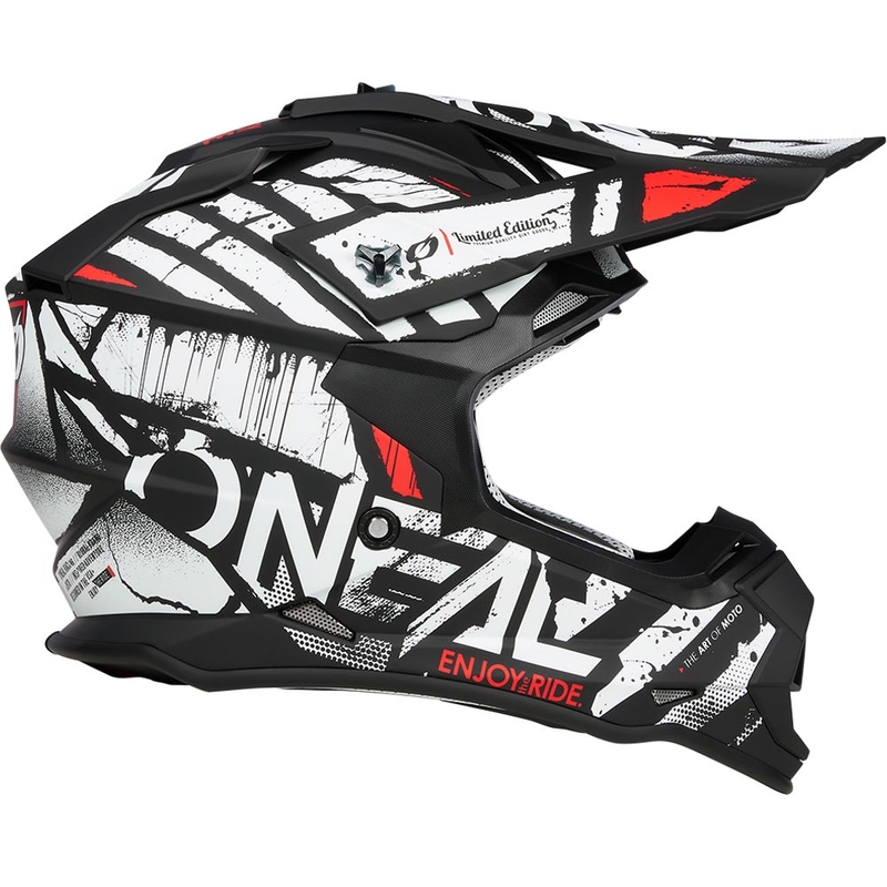 O´Neal 2SRS Glitch motokrossikiiver must-valge