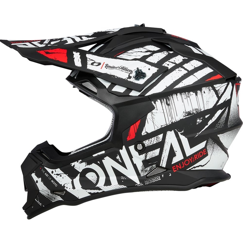 O´Neal 2SRS Glitch motokrossikiiver must-valge