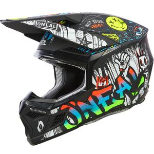 Laste motokrossikiiver O'Neal 3SRS Rancid must-valge